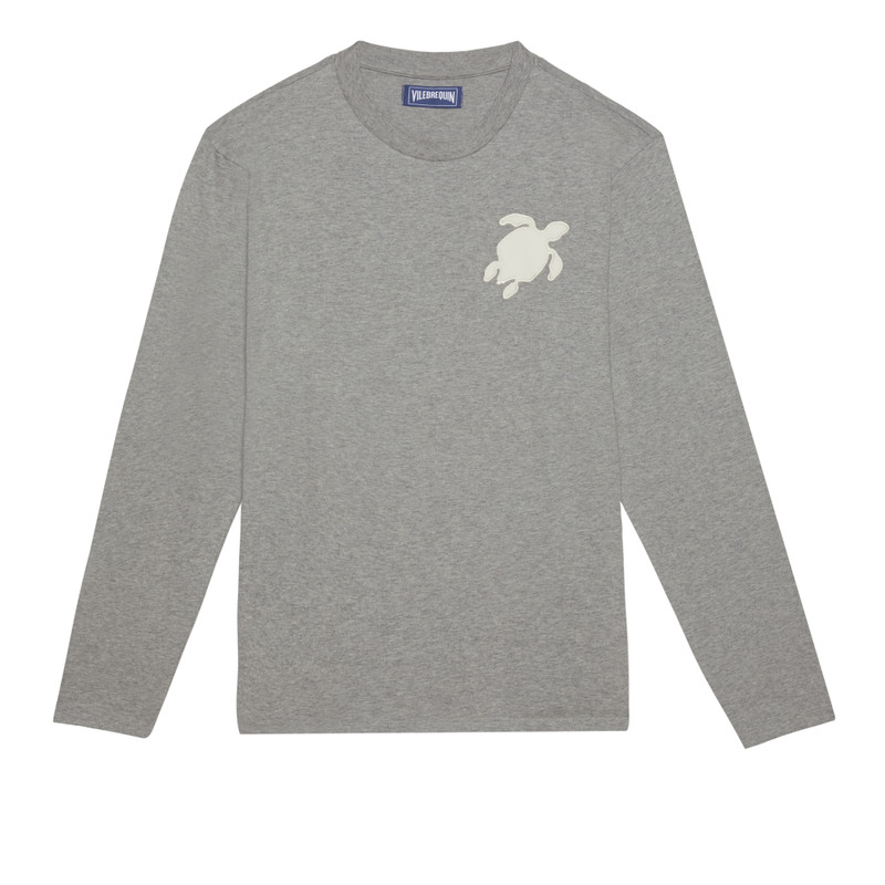 Men Long Sleeves Cotton T-Shirt Turtle Patch 1