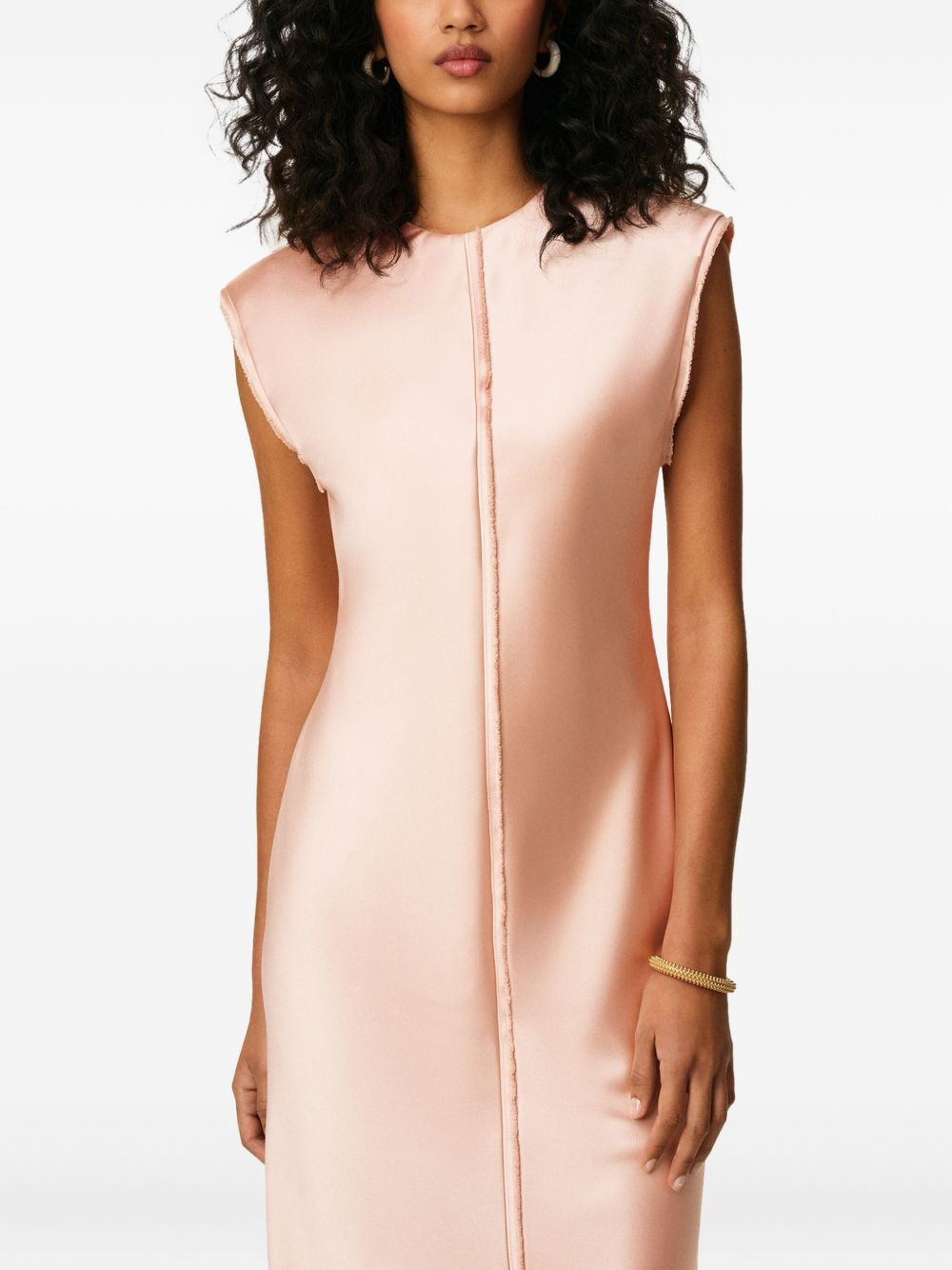 raw-edge satin dress - 5