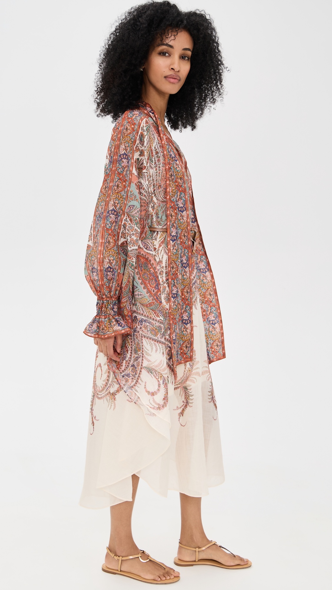 Rhiannon Tie Neck Midi Dress - 3