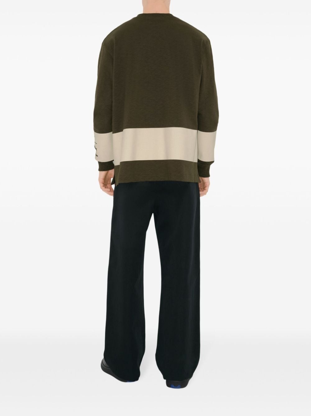 EKD-print stripe-detail cotton sweatshirt - 2