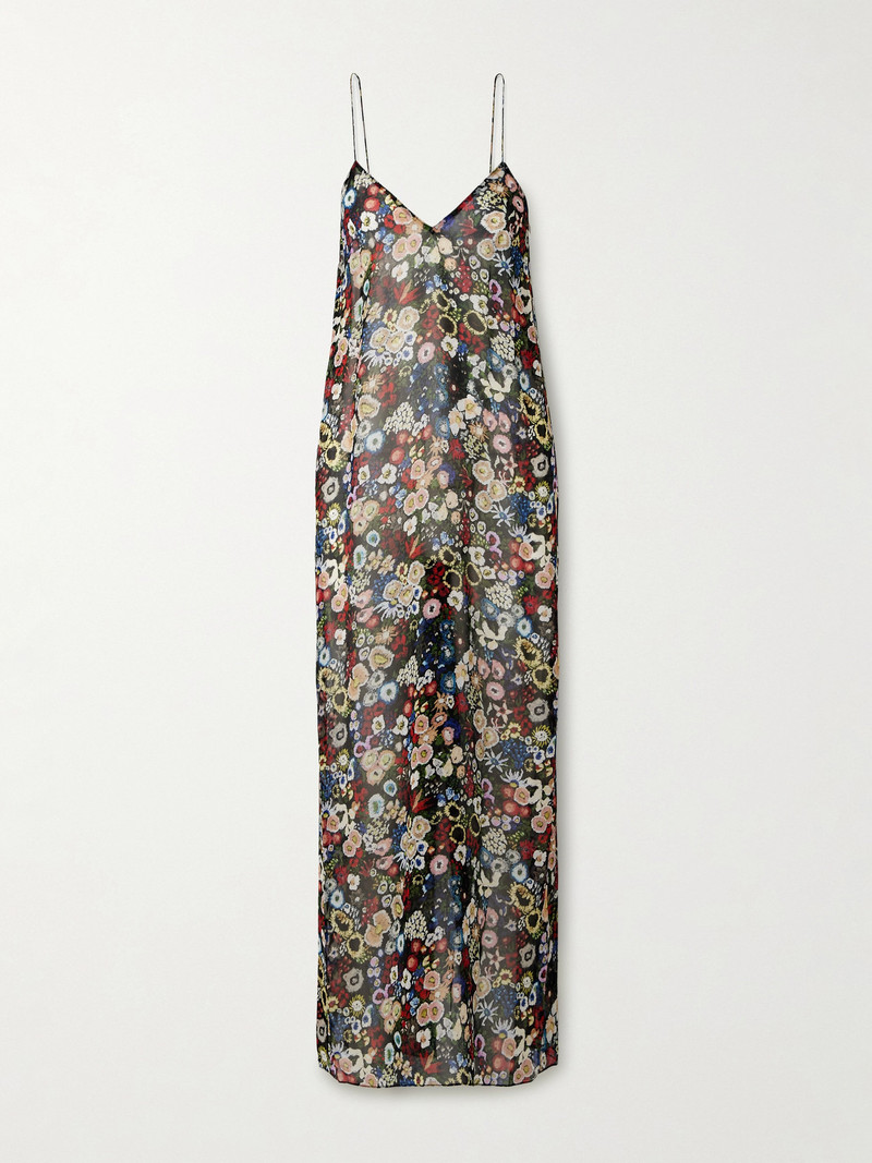 Taja Floral-print Silk-chiffon Maxi Dress 1