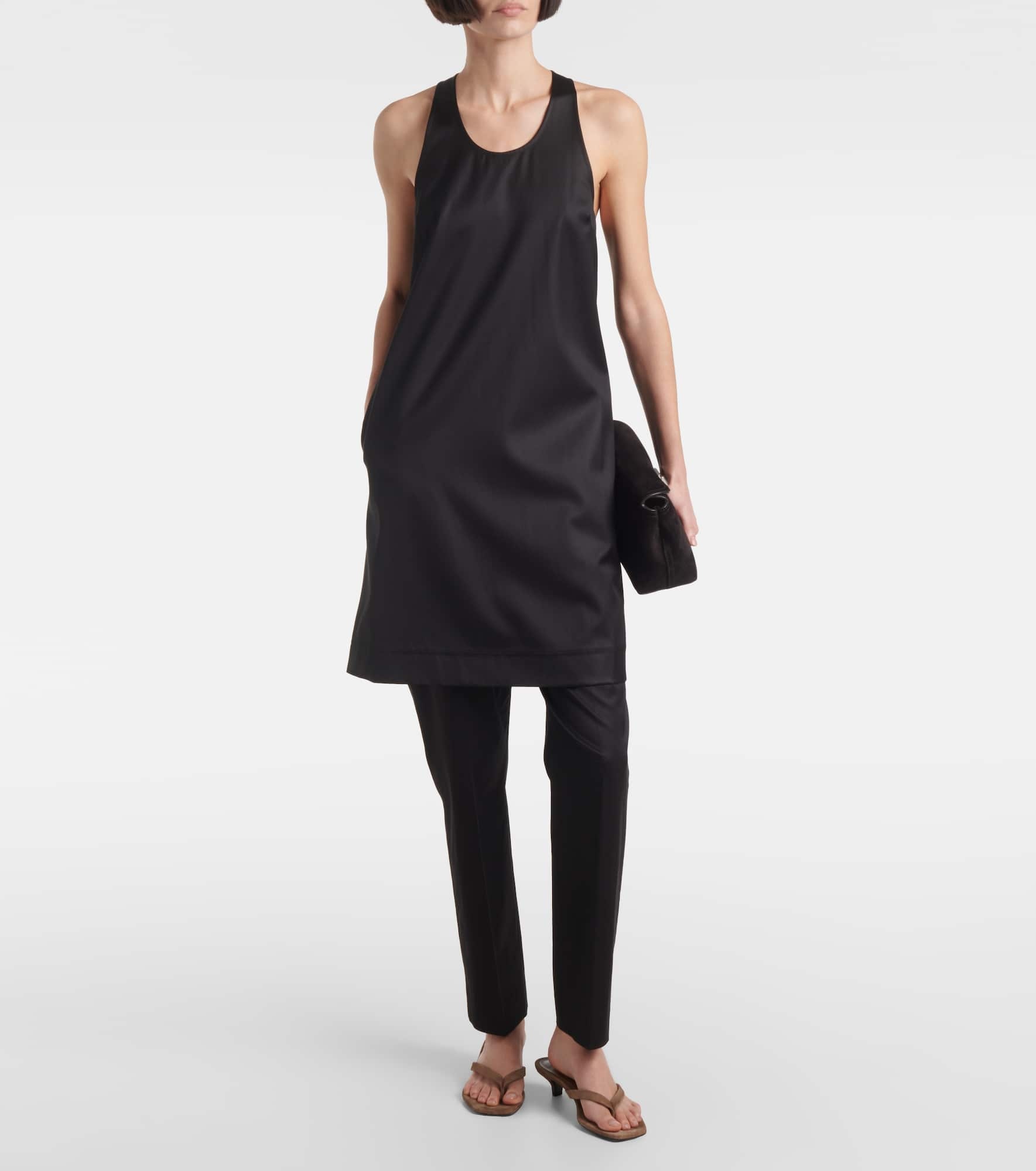 Cotton-blend straight pants - 2