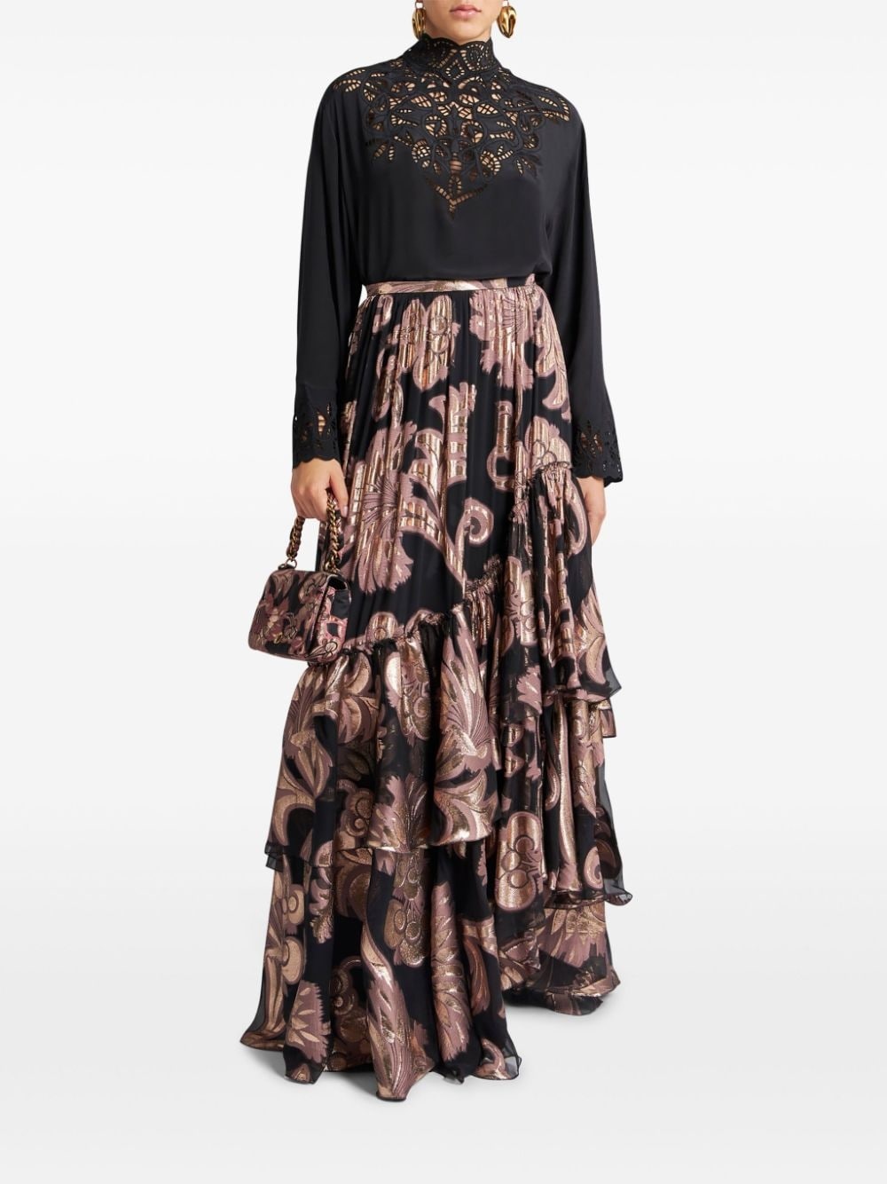 fil-coupé jacquard maxi skirt - 2