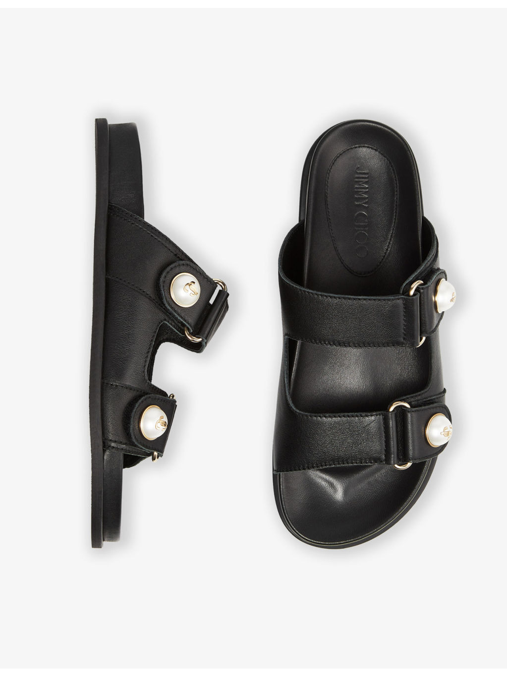 Fayence pearl-embellished leather sandals - 5