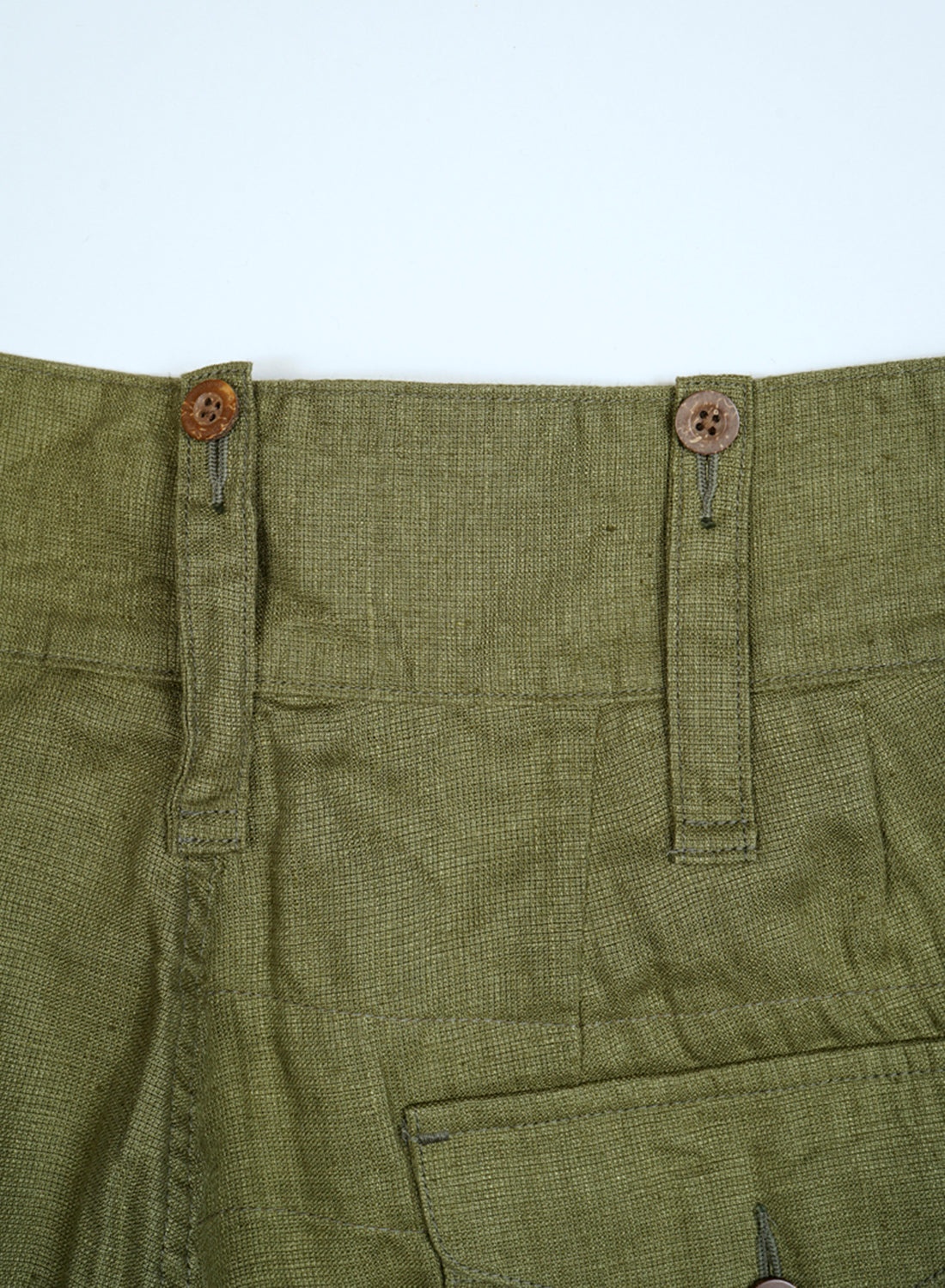 Field Pant Linen Basket in Green - 4
