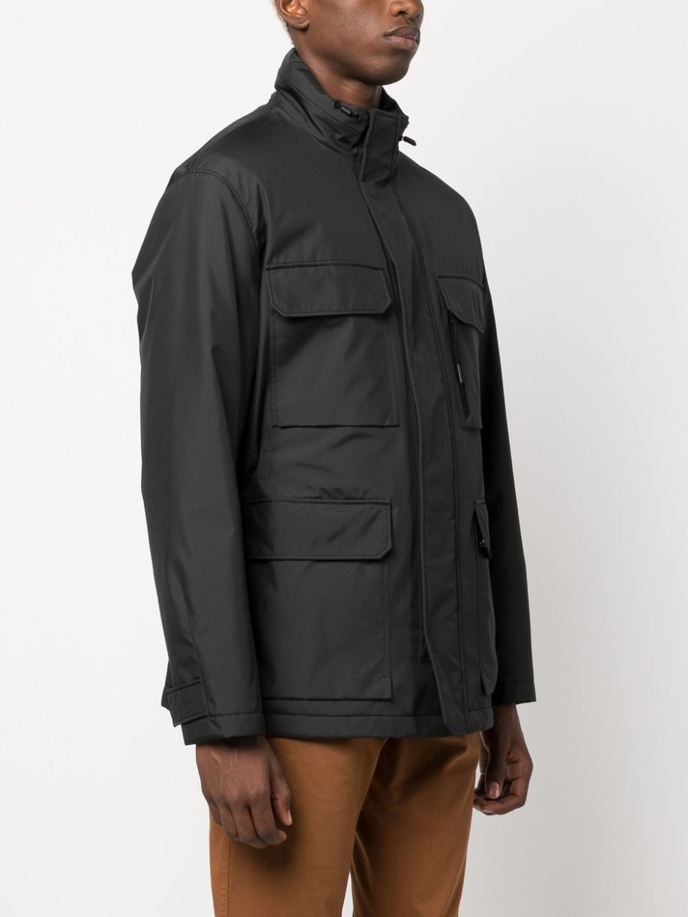 drawstring-waist padded jacket - 3