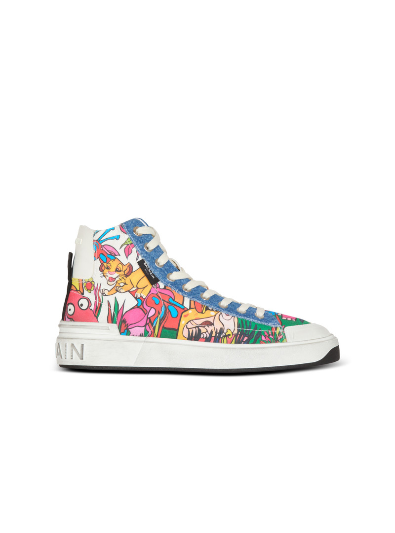 Disney x Balmain: The Lion King - B-Court High Top trainers with Enfant Précoce print 1
