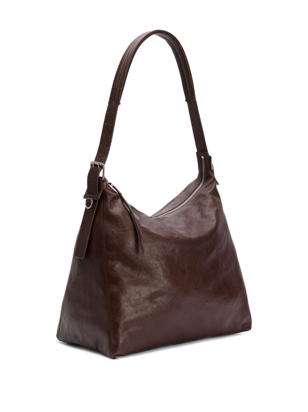 belted leather tote bag - 5