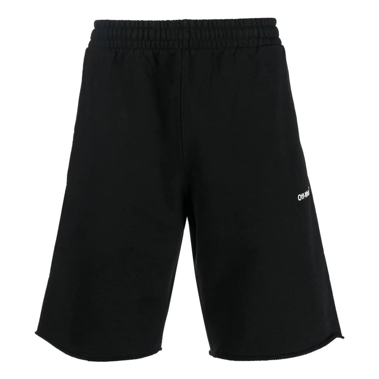 Men's Off-White FW22 Solid Color Logo Printing Elastic Waistband Sports Shorts Ordinary Version Blac - 1