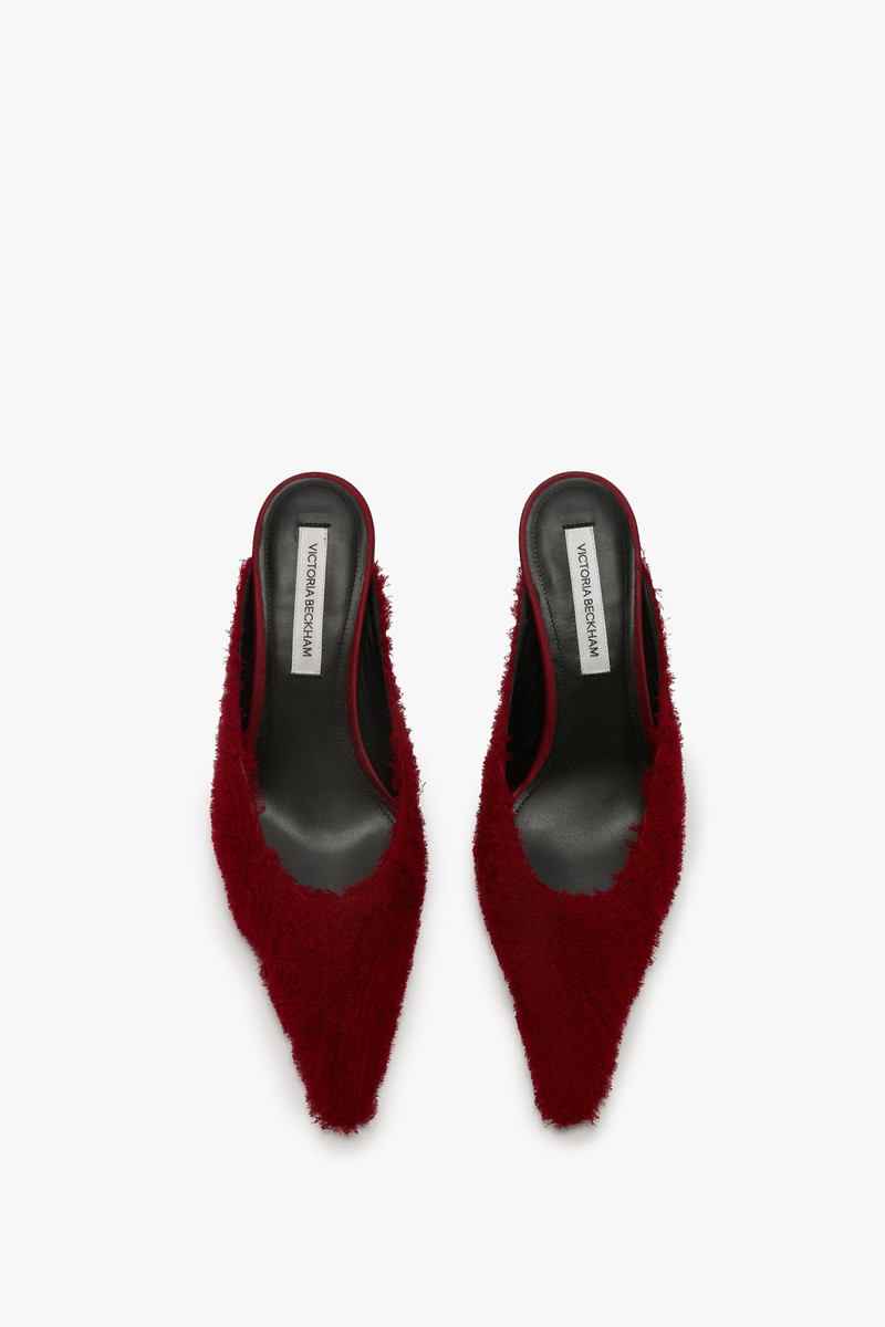 Sloan Mule In Cherry Red Embroidered Satin 4