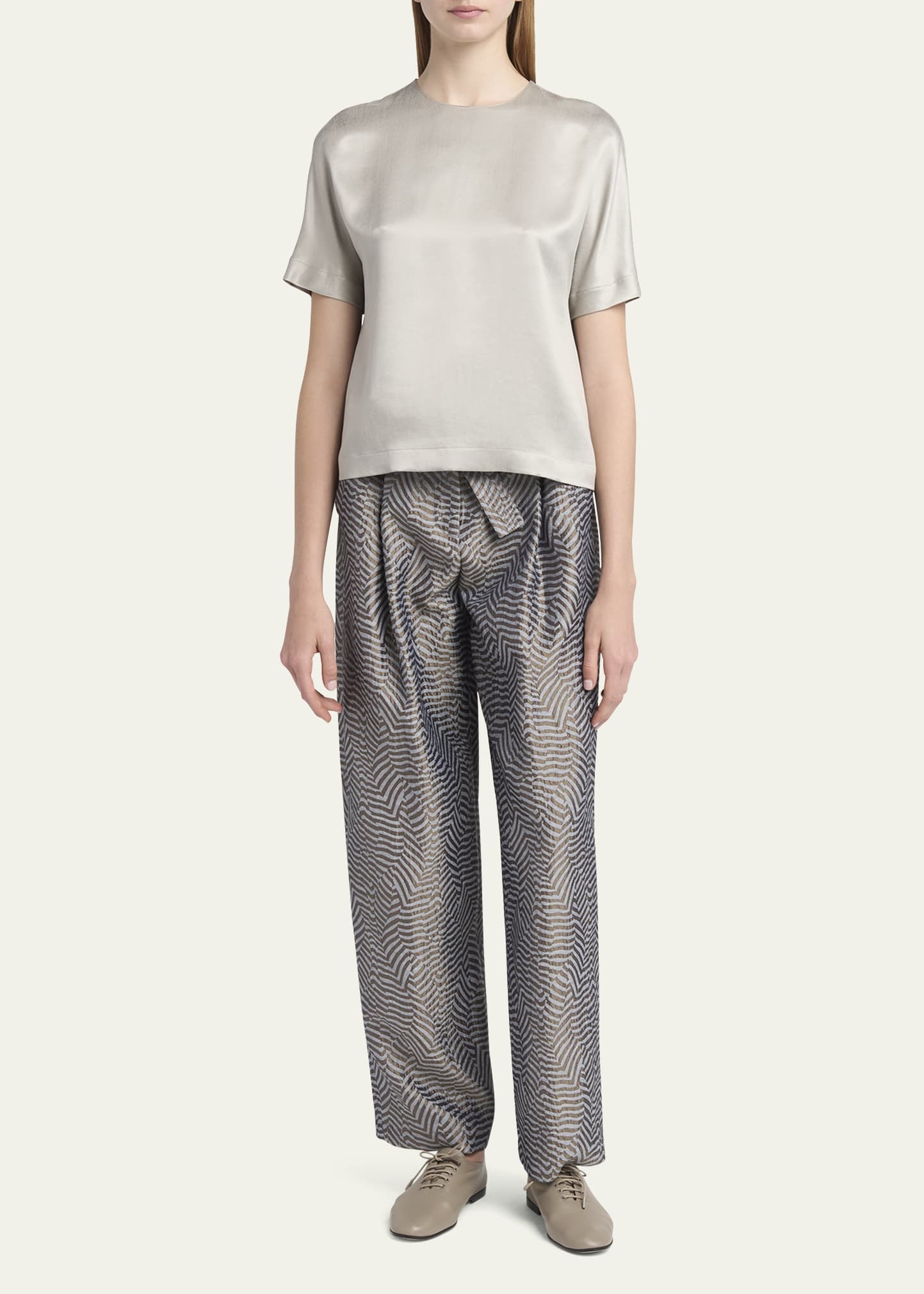 Cupro Short-Sleeve Blouse - 2