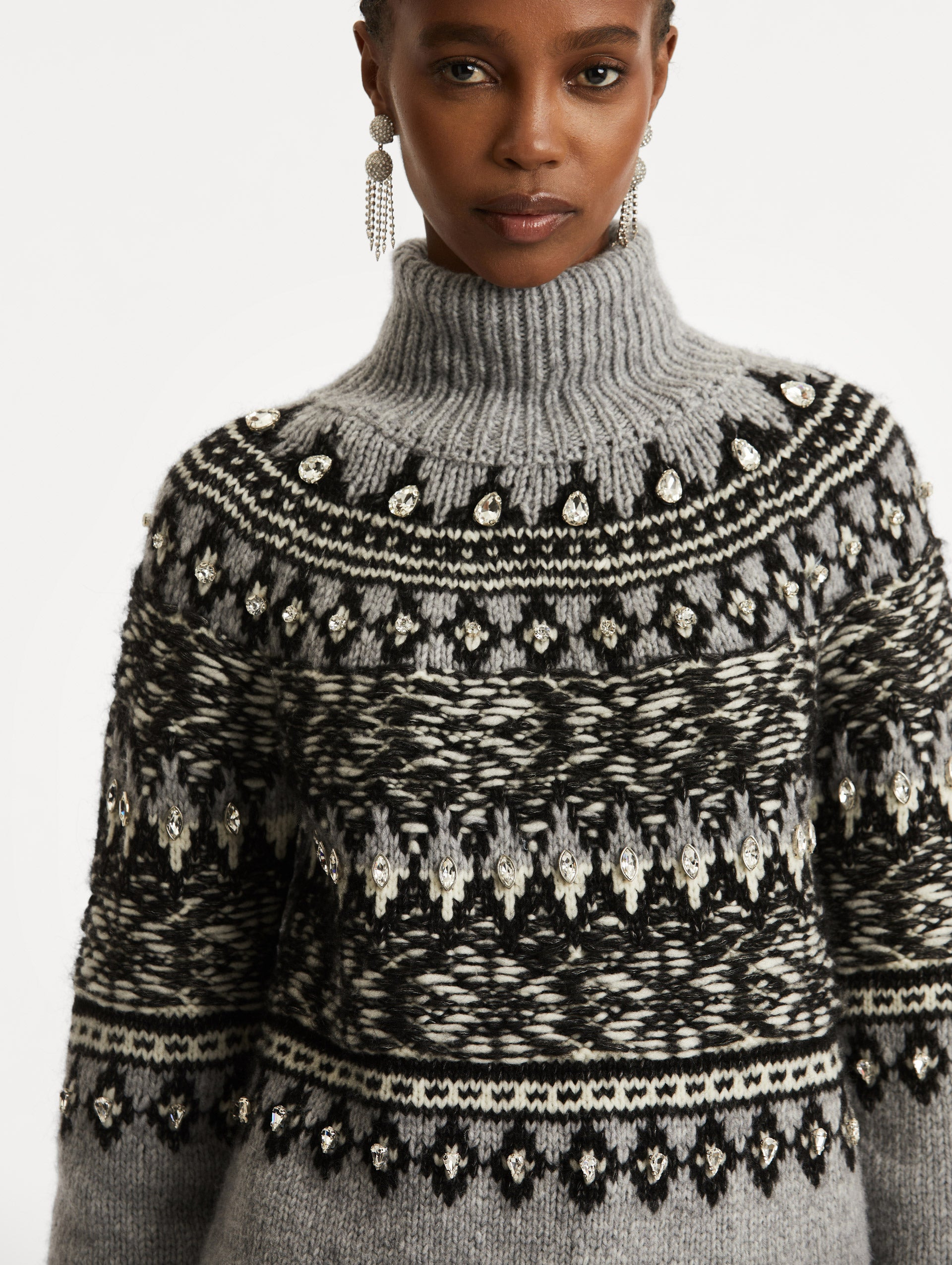 CRYSTAL-DETAILED TURTLENECK PULLOVER - 6