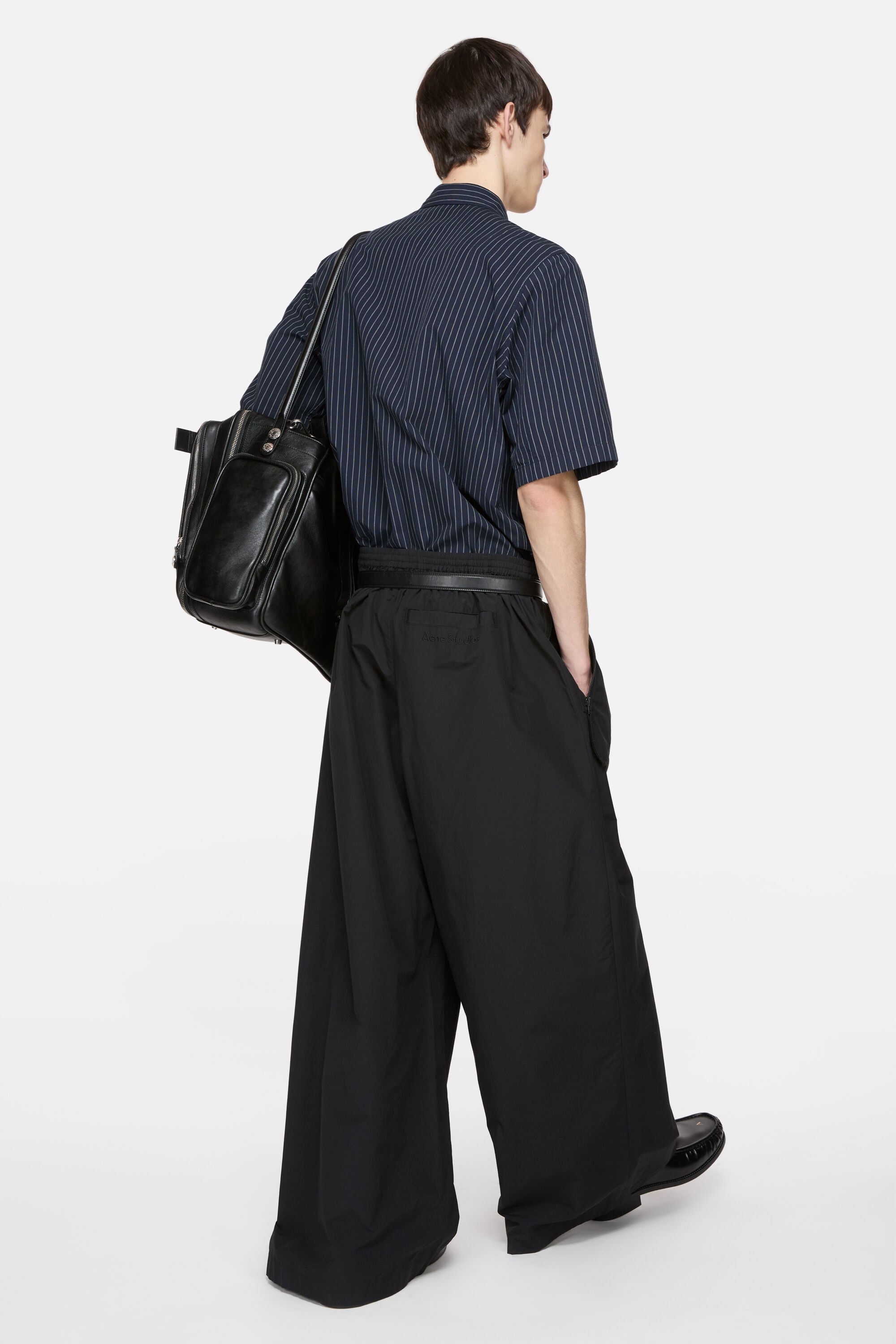 Stripe button-up shirt - Navy/white - 3