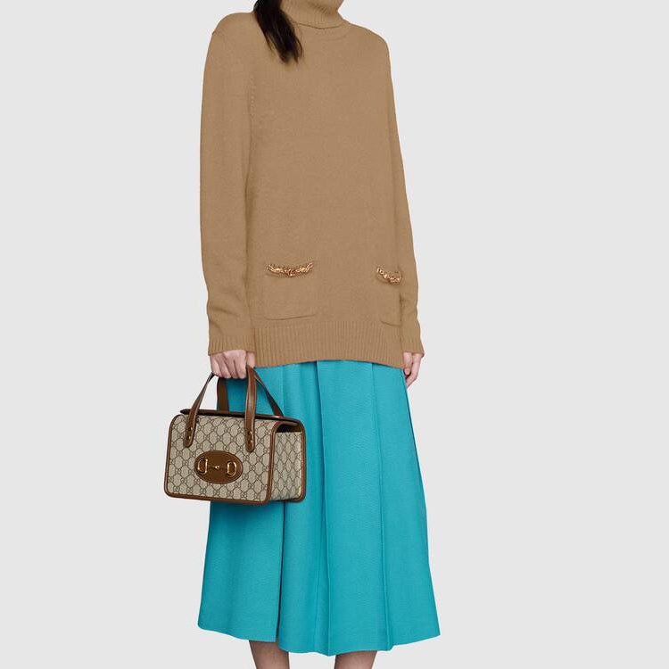 (WMNS) Gucci Canvas Horsebit 1955 Old Flower Logo Single-Shoulder Bag Mini Brown 645453-92TCG-8563 - 11