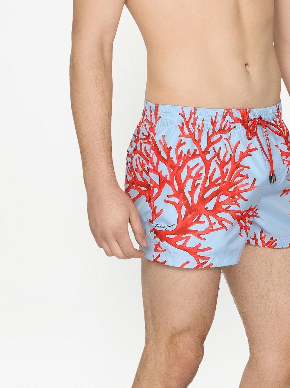 coral-print swim shorts - 5