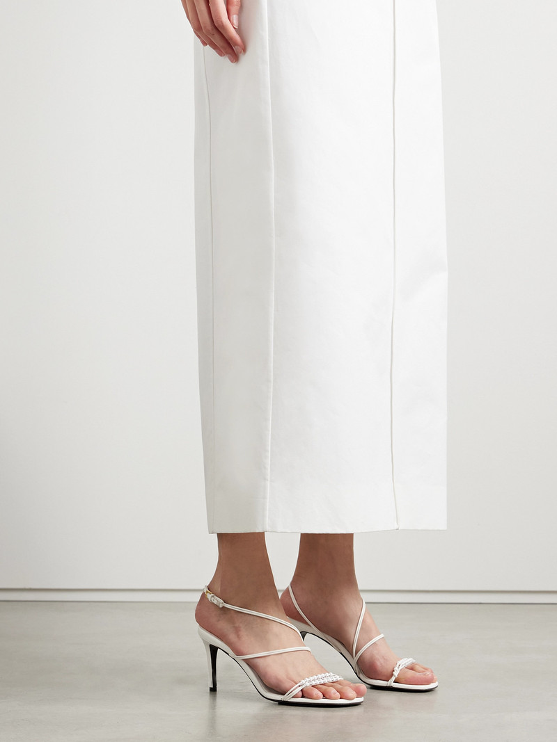 KHAITE Loop Bead-embellished Leather Sandals outlook