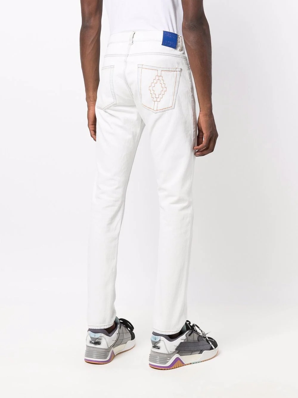 logo-stitched straight jeans - 4