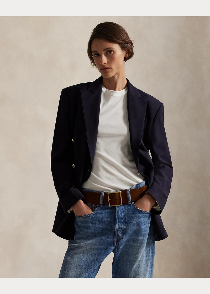 Double-Breasted Stretch Wool Blazer 7