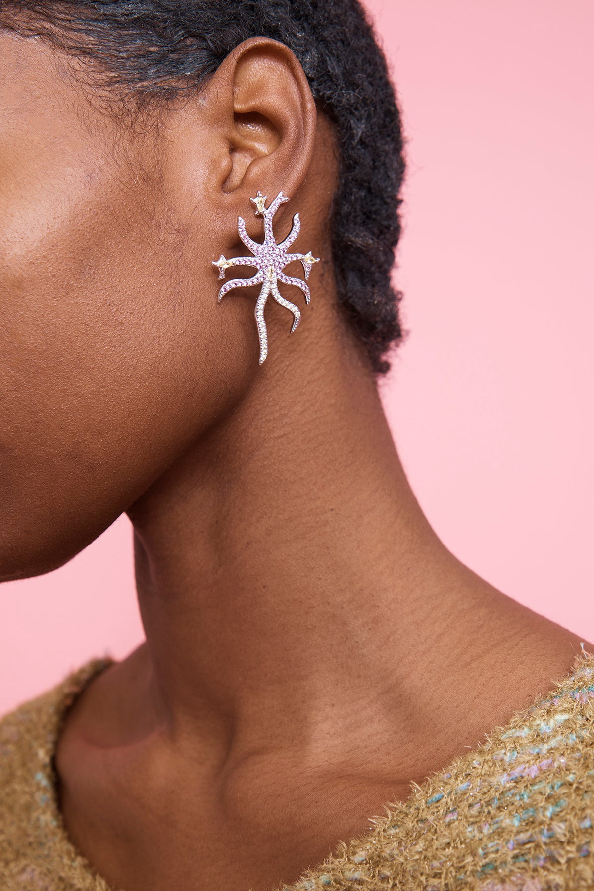 HOT PINK CANARY ETOILE EARRING - 2