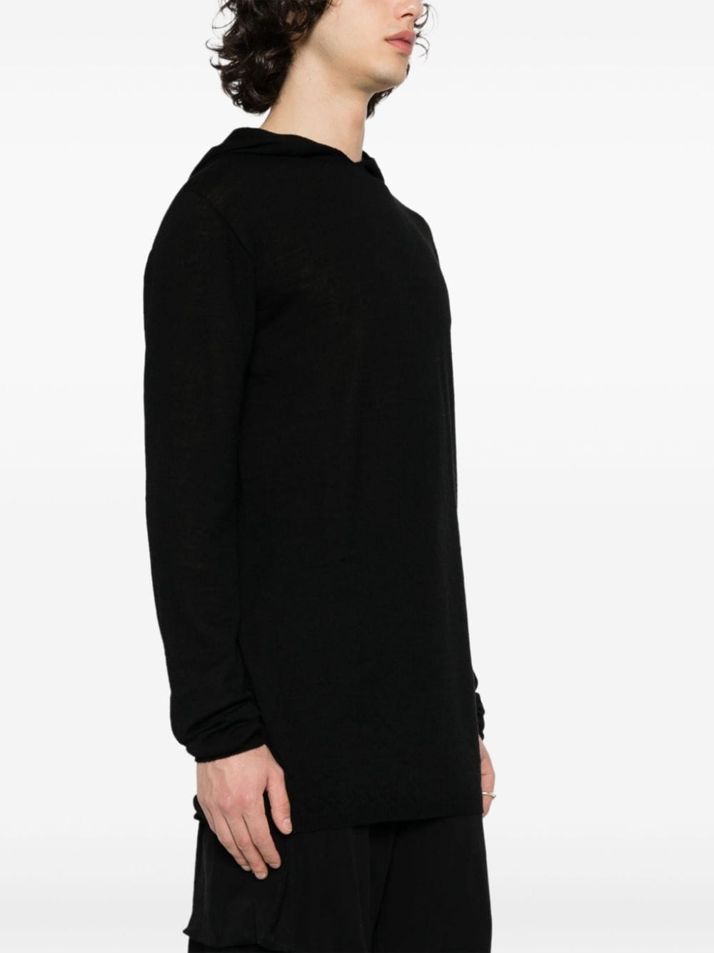 fine-knit virgin wool hoodie - 3