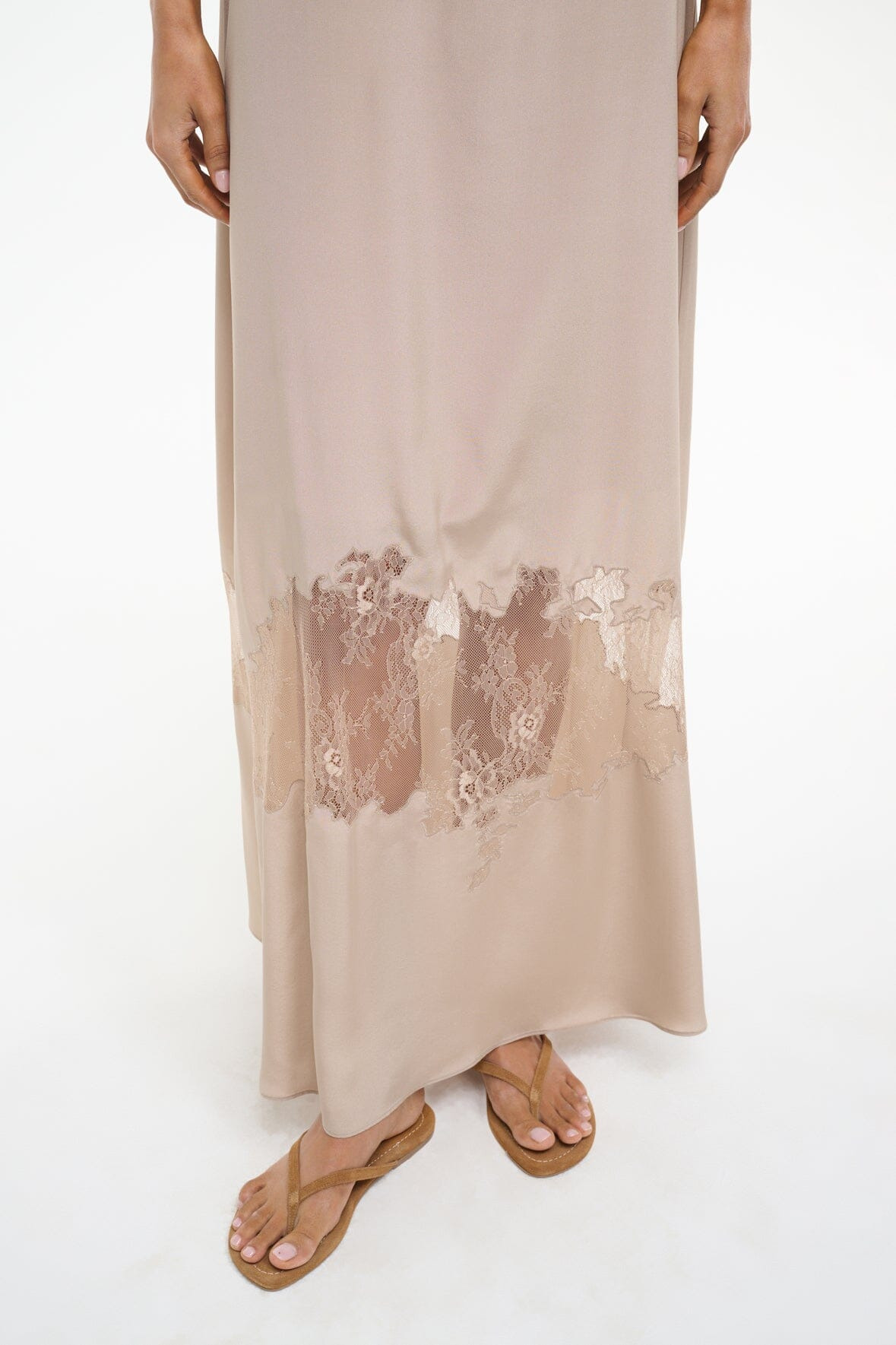 STAUD DELFINA SILK DRESS DUNE - 7