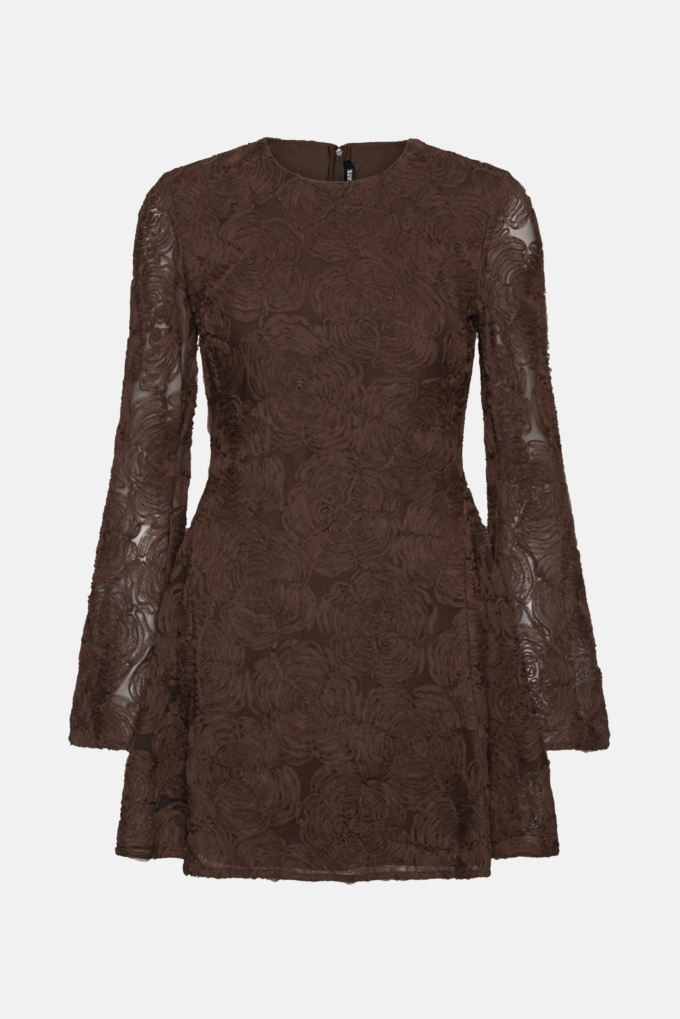 Mini dress with long sleeves featuring a floral print. - 1