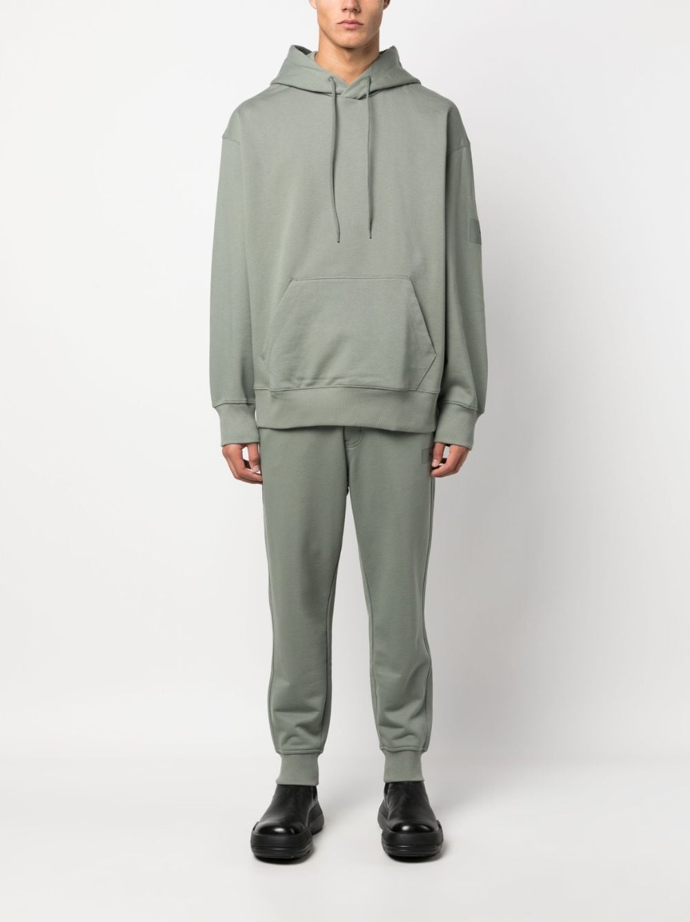 drawstring cotton-blend hoodie - 2
