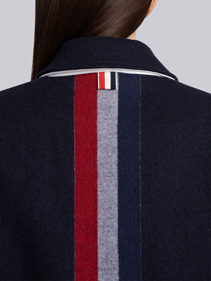 Unlined Stripe Wool Overcoat 5