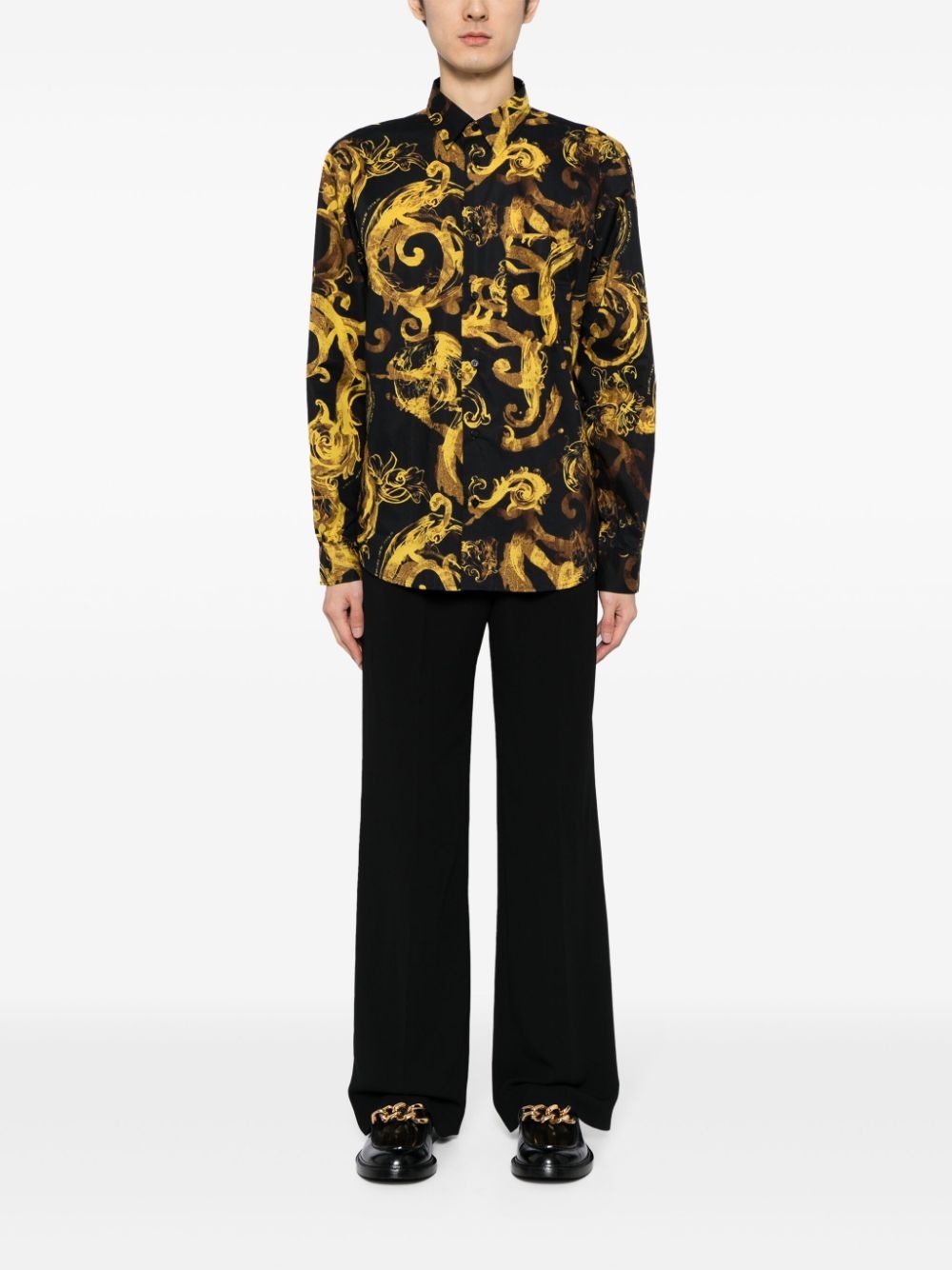baroque-print cotton shirt - 2