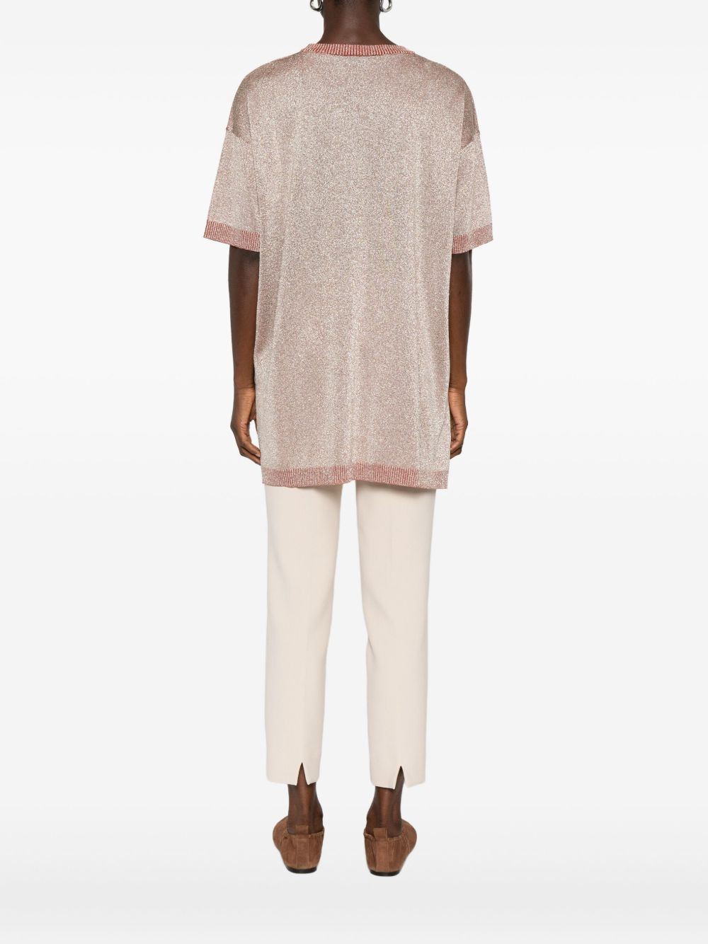 metallic-effect side-split top - 4