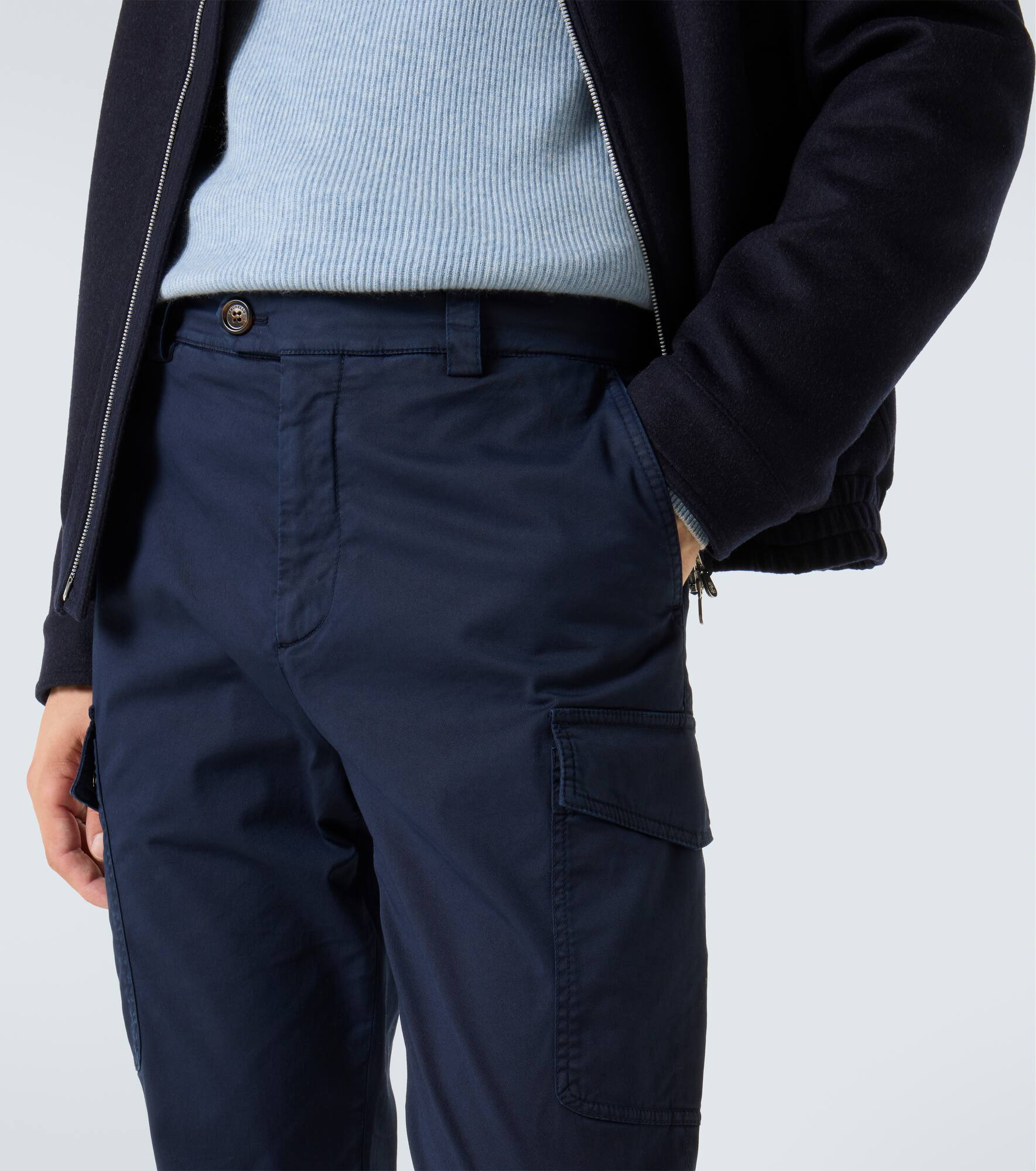 Cotton-blend slim pants - 5