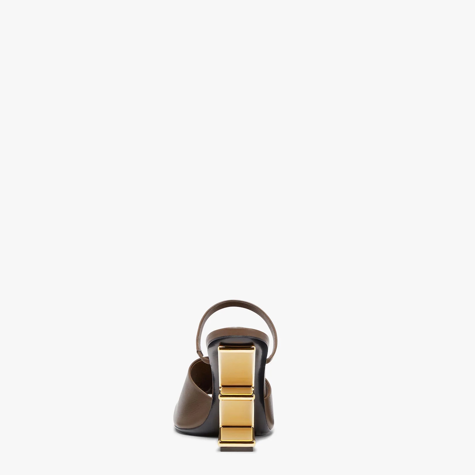 Brown leather high-heeled sandals - 3