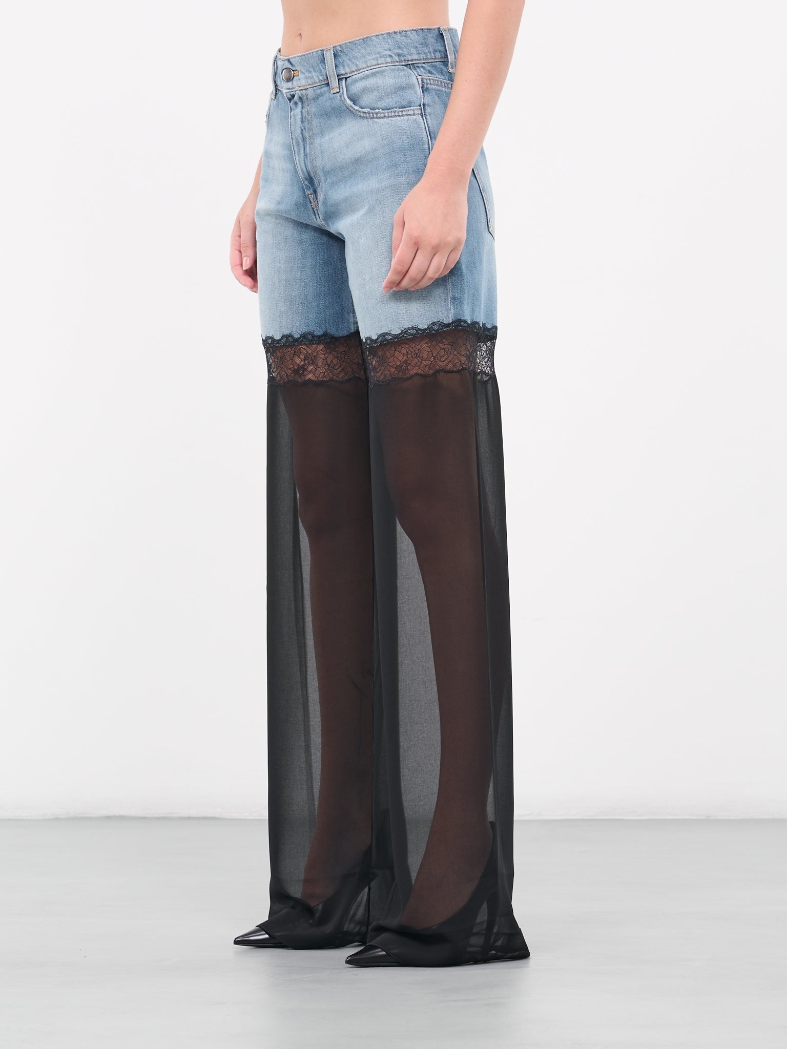 Lace Panel Jeans - 2