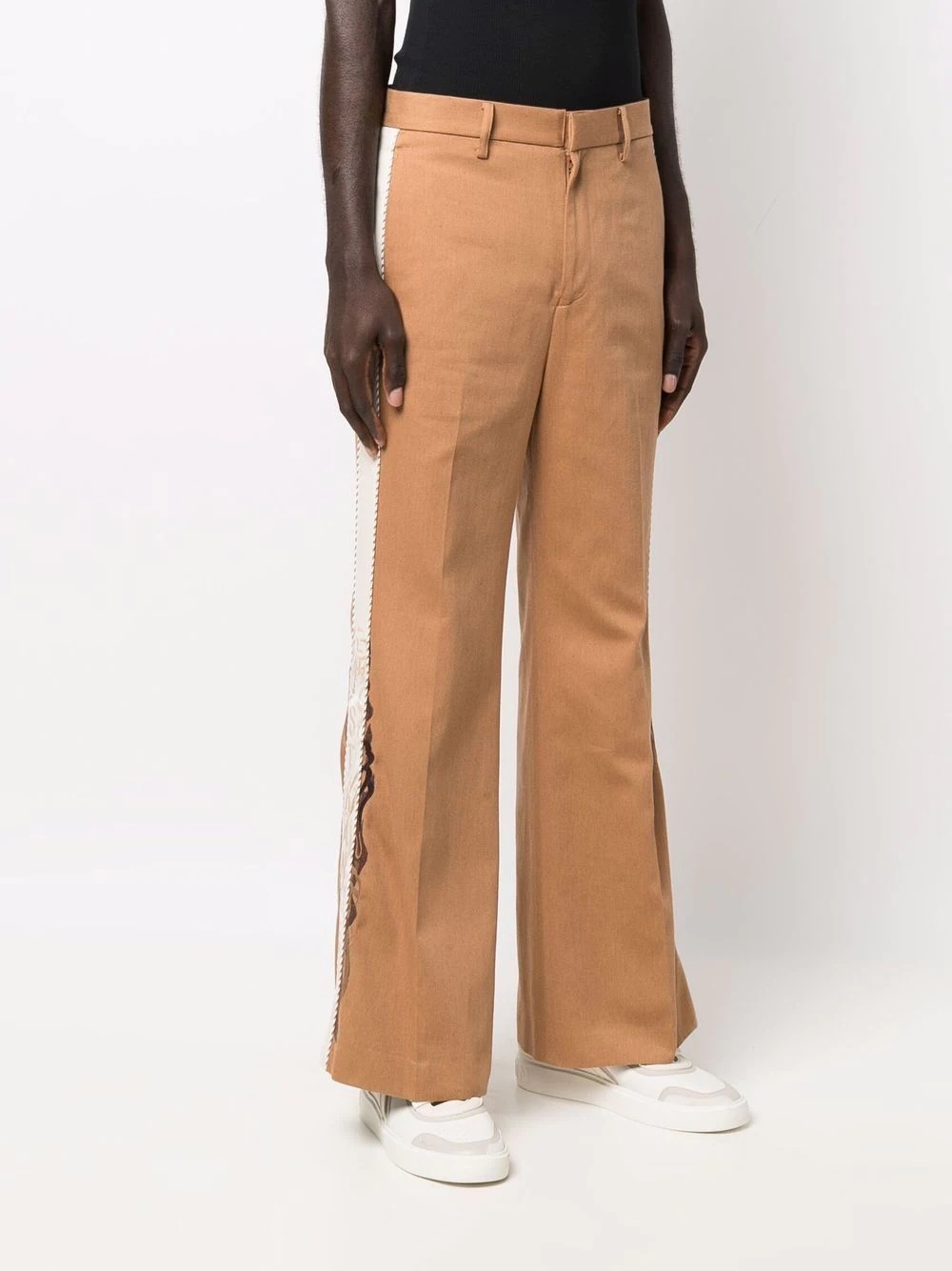side-trim flared trousers - 3