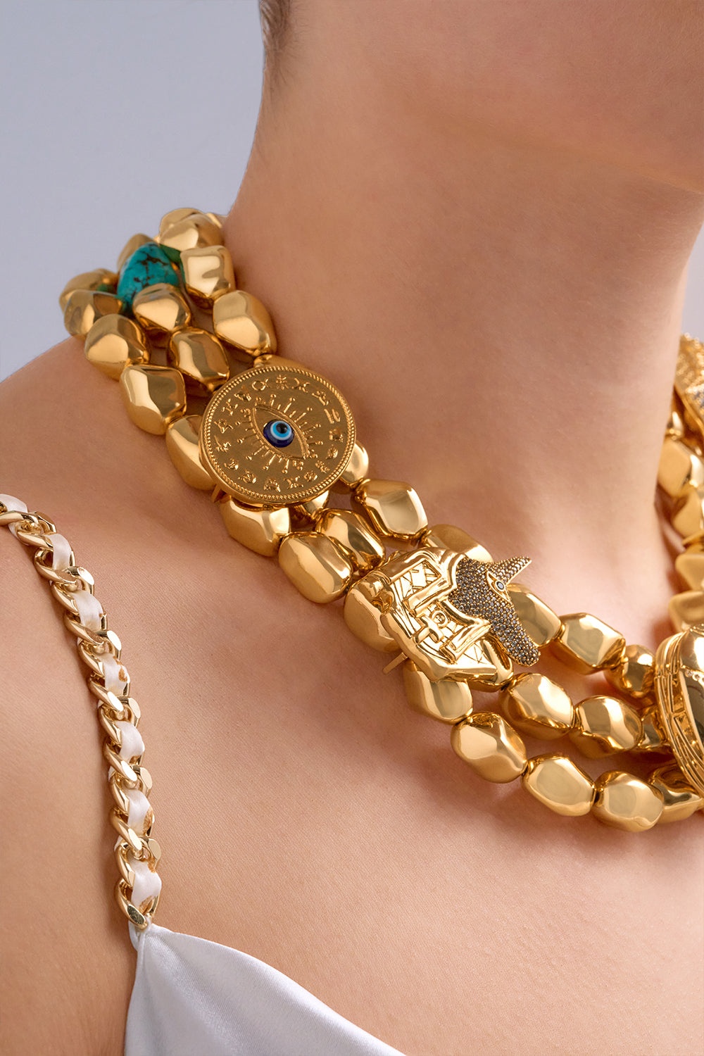 SACRED SYMBOLS STATEMENT NECKLACE - 3