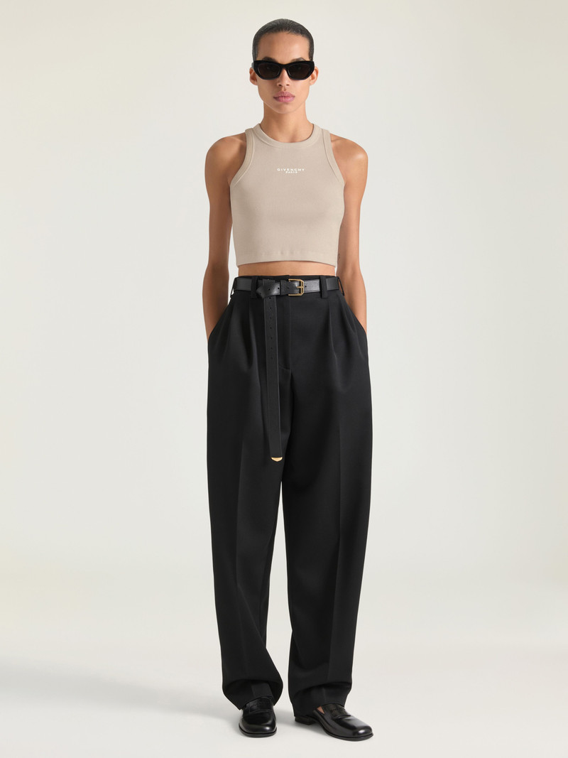 Givenchy CROPPED TANK TOP IN COTTON WITH GIVENCHY PARIS PRINT outlook