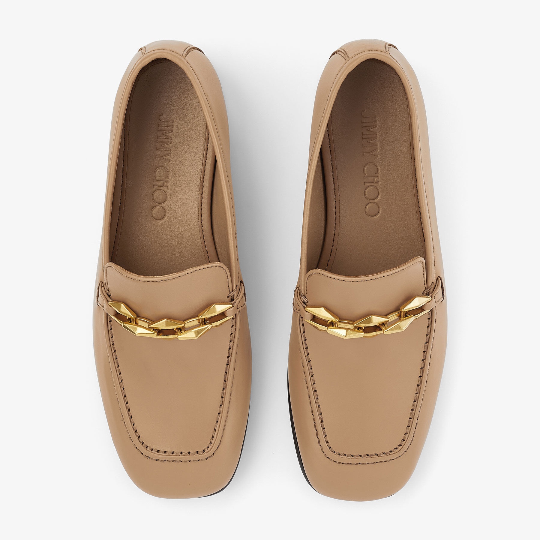 Diamond Tilda Loafer
Biscuit Calf Leather Loafers with Diamond Chain - 4