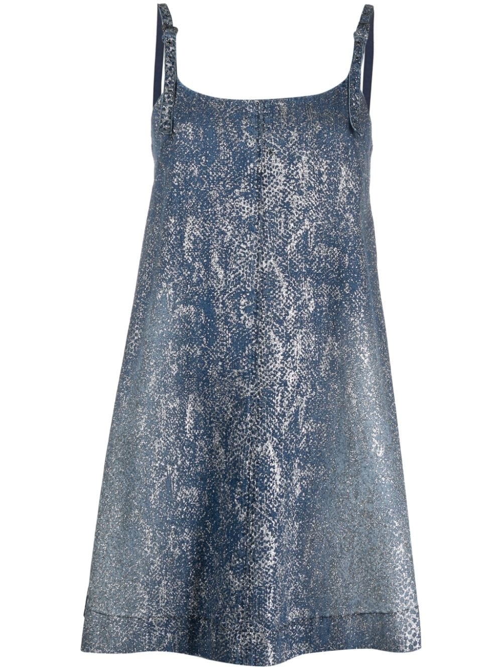 lamÃ© shift denim dress - 1