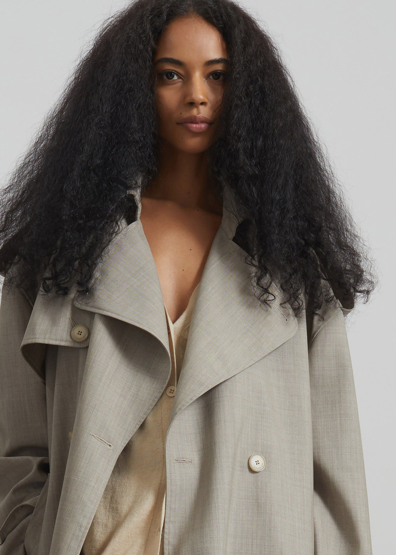 Dursley Oversized Trench Coat - Beige Melange 7