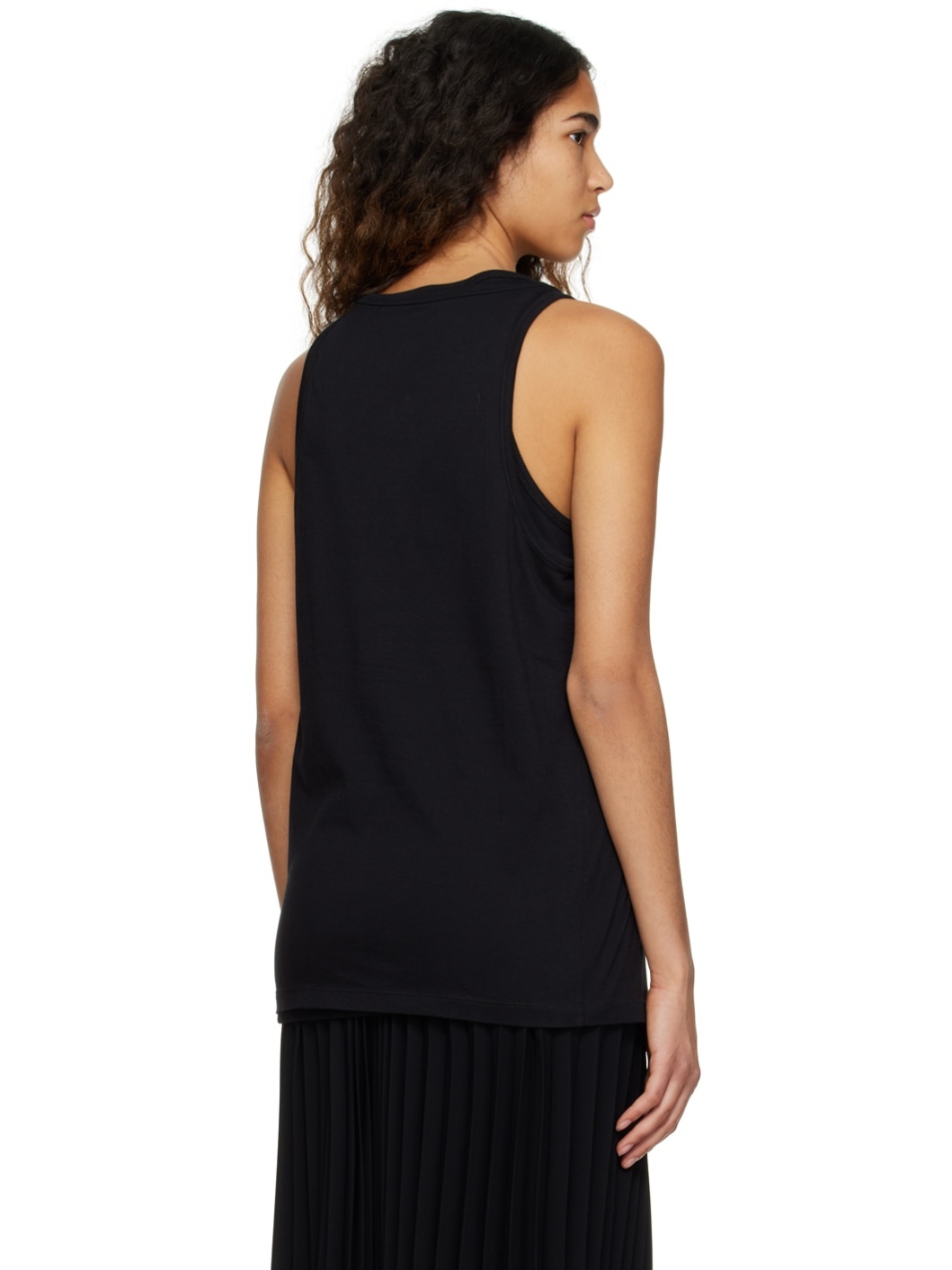 Black Spliced Tank Top - 3