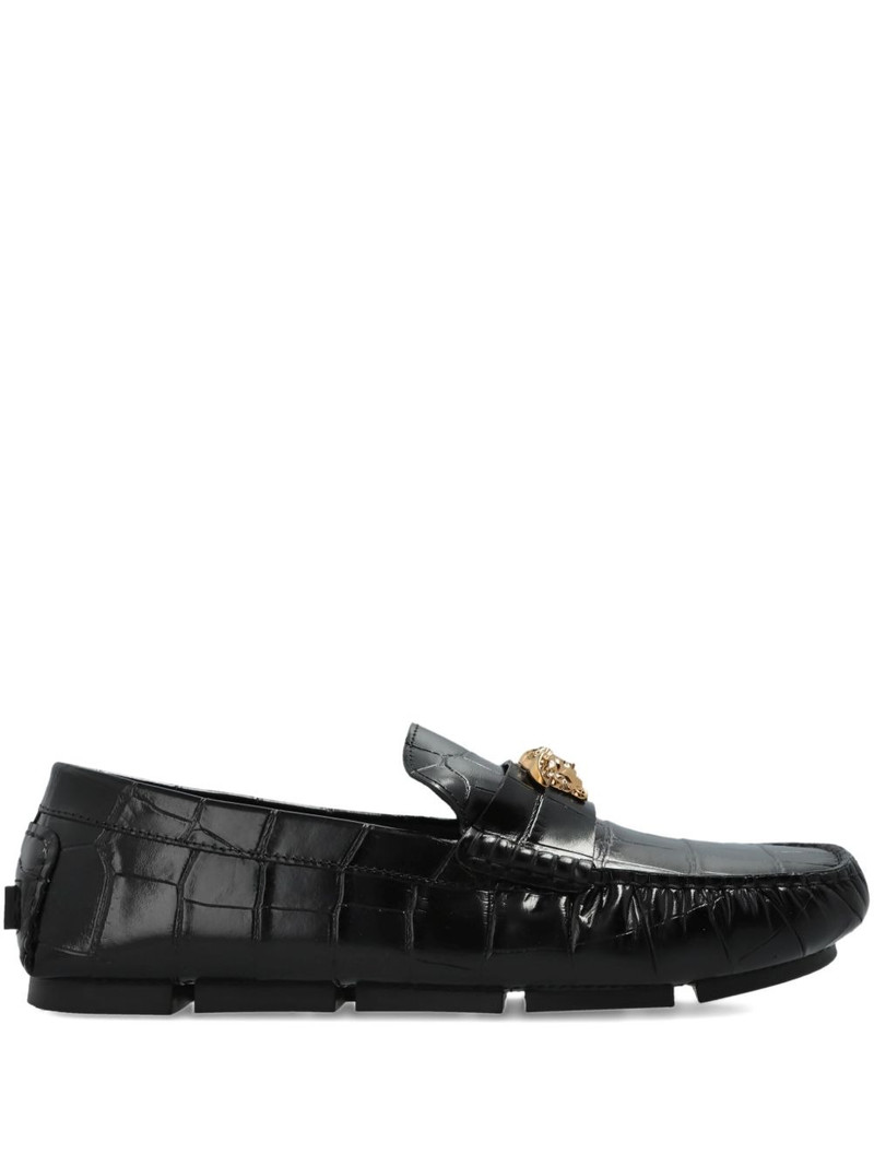 Medusa Head-motif round-toe loafers 1