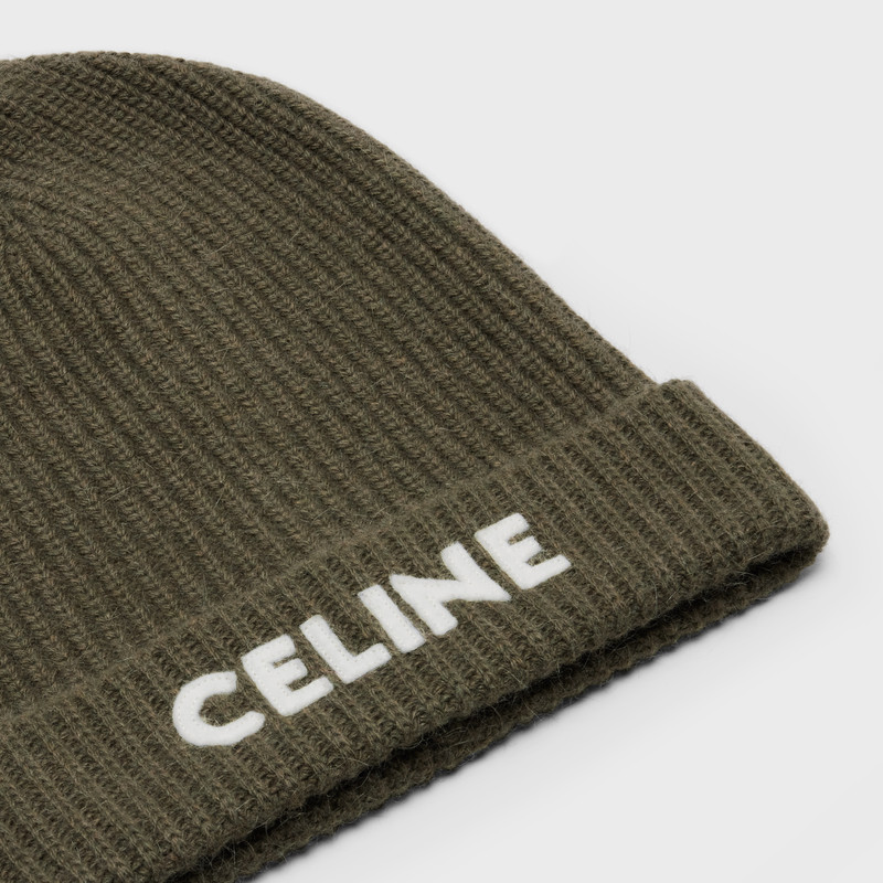 CELINE EMBROIDERED BEANIE IN RIBBED FELTED WOOL 3