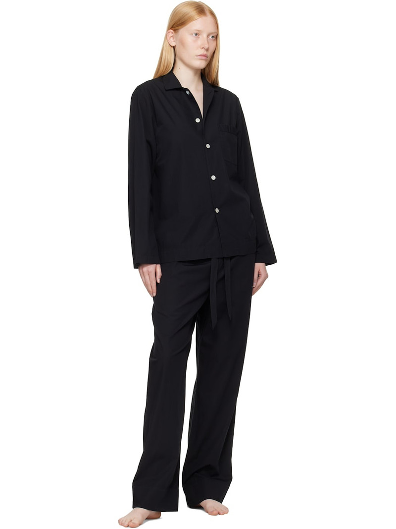 TEKLA Black Poplin Pyjama Pants outlook