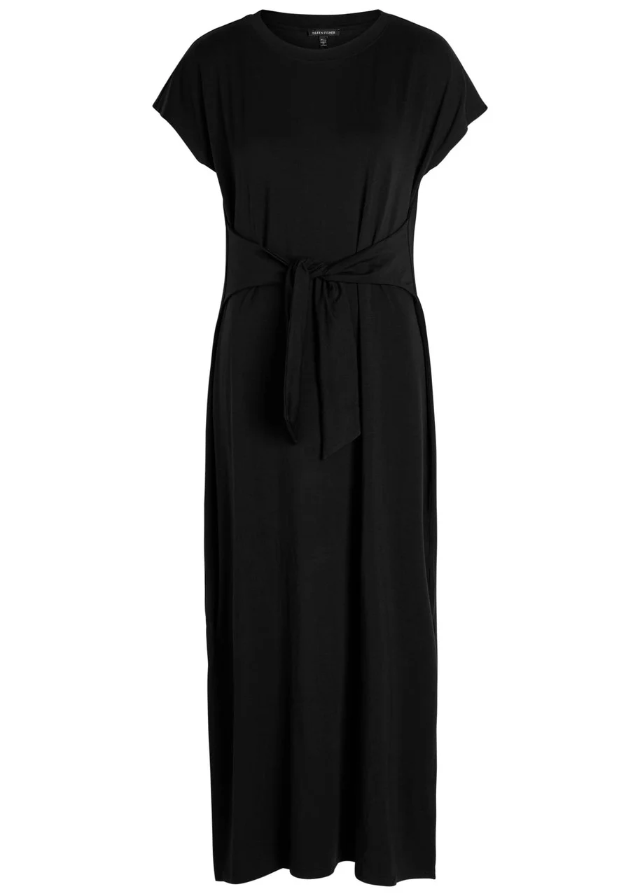 Eileen Fisher Tie-embellished Jersey Maxi Dress - 1