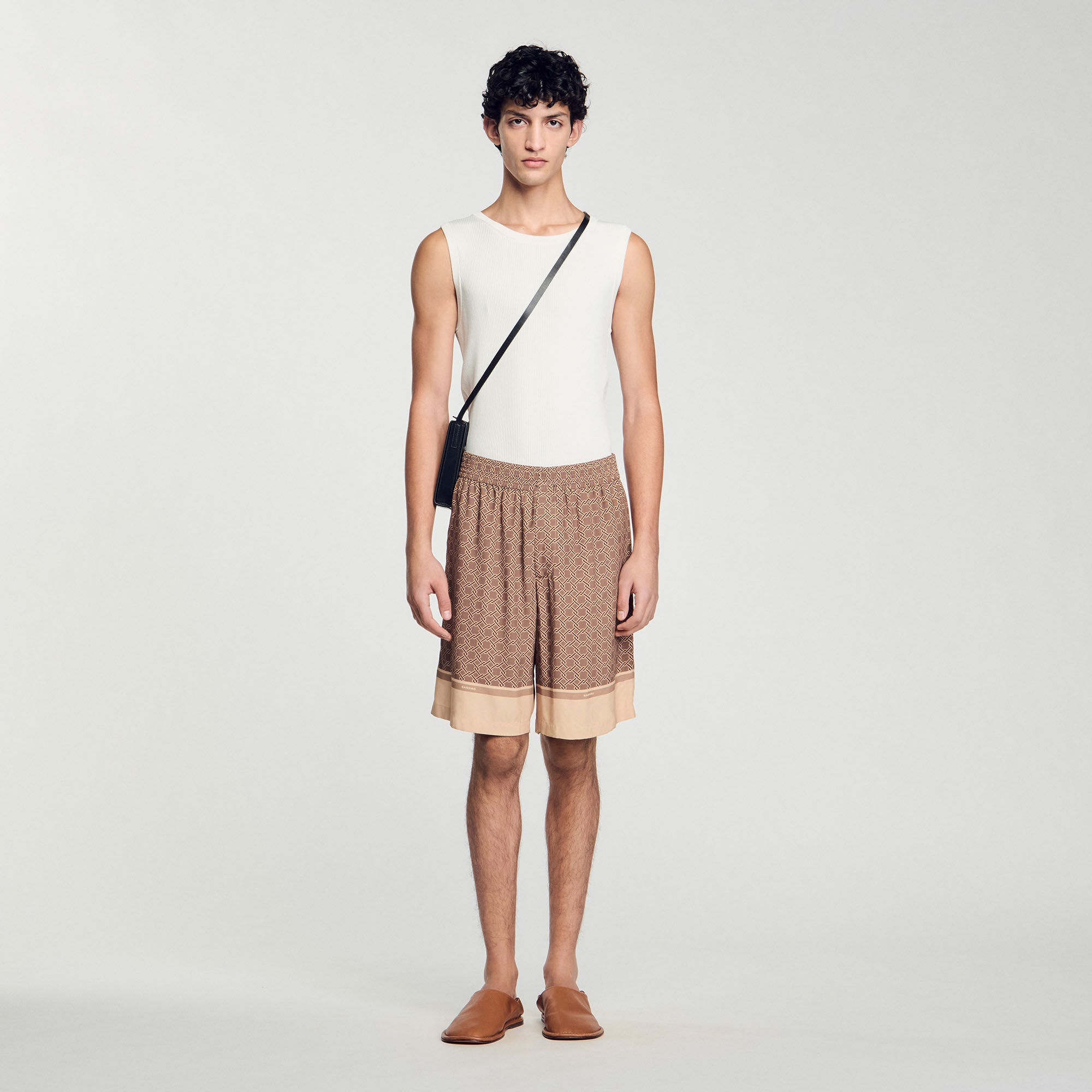 PATTERNED FLOWY BERMUDA SHORTS - 1
