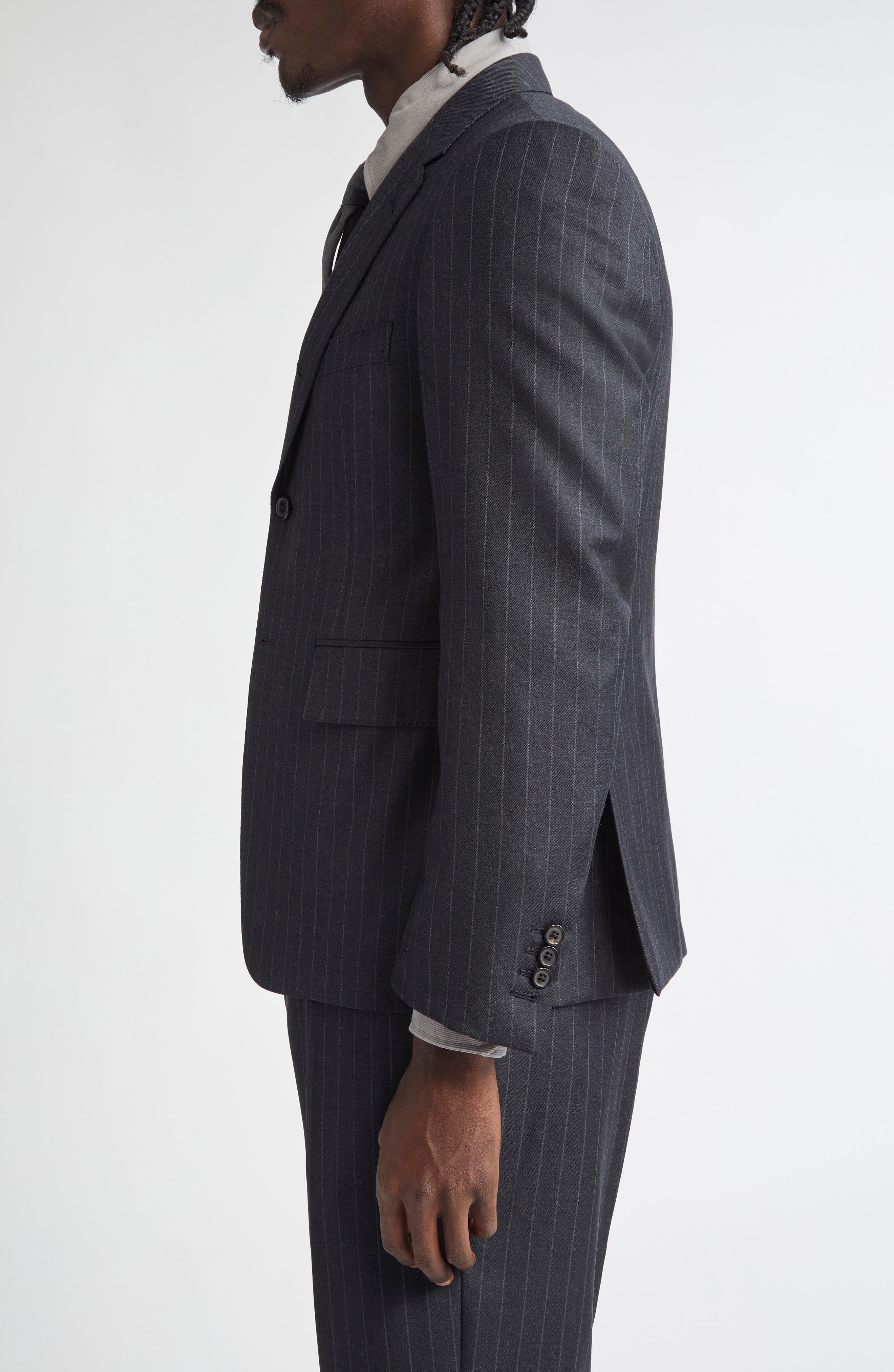 Thom Browne Fit 1 Pinstripe Wool Sport Coat in Dark Grey at Nordstrom - 4