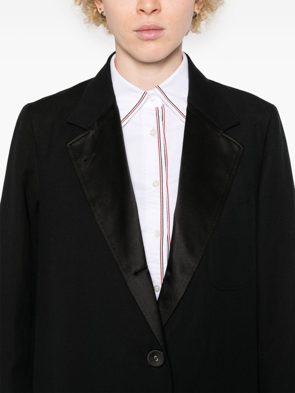 slub-texture single-breasted coat - 5