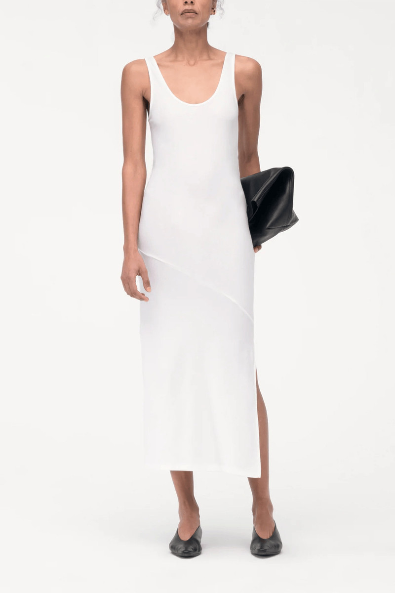Another Tomorrow Tank Dress in White outlook