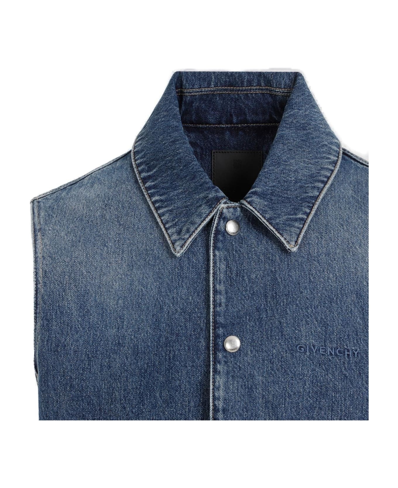 Logo Embroidered Denim Vest - 3