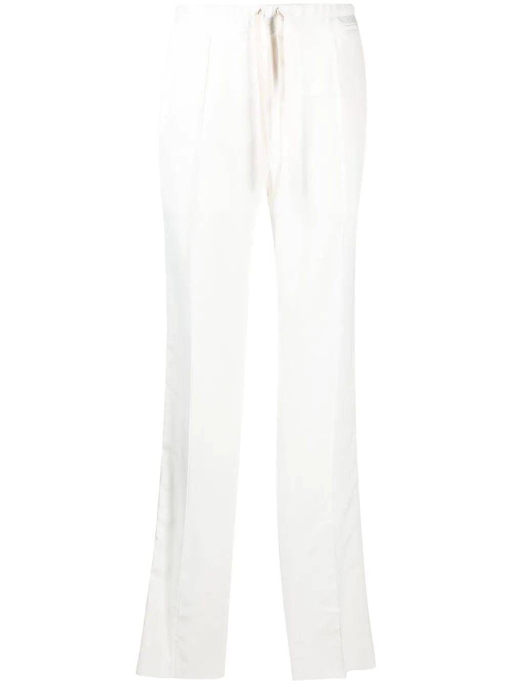 drawstring-waist straight-leg trousers - 1